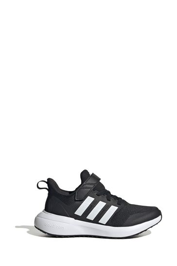 adidas Black/white Kids Sportswear Fortarun 2.0 Cloudfoam Elastic Lace Top Strap Trainers