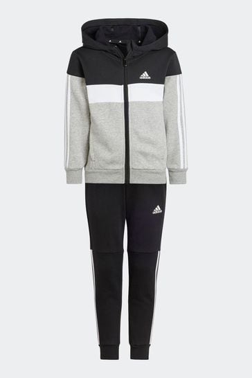 Chándal polar negro con diseño colour block y 3 rayas Tiberio para niño de adidas Sportswear