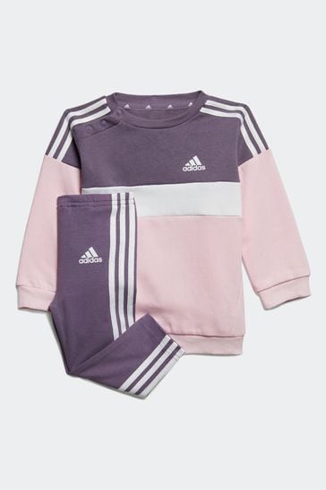 adidas Purple Infant 3-Stripe Tracksuit