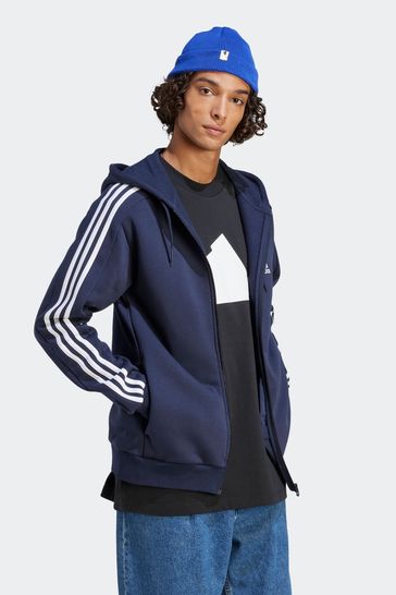 Adidas zip top up hoodie blue