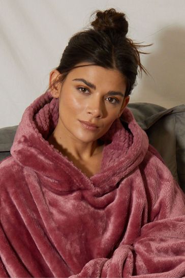 Buy Threadbare Pink Faux Fur Oversized Blanket Hoodie from Next Canada