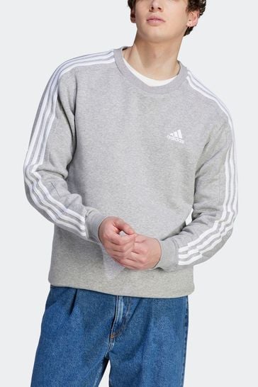 Buy adidas Light Grey 100 Cotton Essentials Fleece 3 Stripes Sweatshirt from Next Bahrain