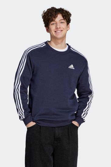 adidas Blue Essentials Fleece 3-Stripes Sweatshirt