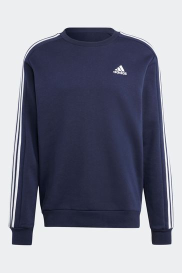 Buy adidas Blue Sportswear Essentials Fleece 3 Stripes Sweatshirt