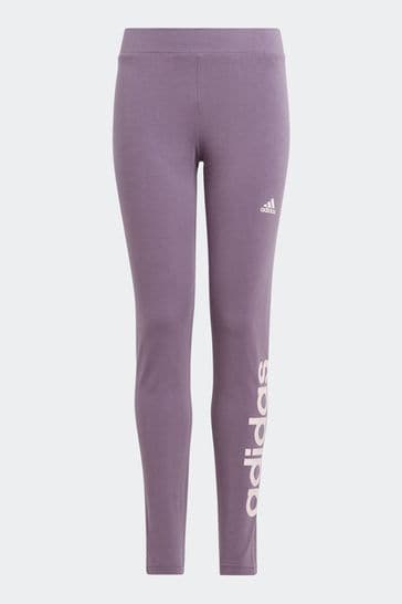 adidas Purple Sportswear Essentials Linear Logo Cotton Leggings