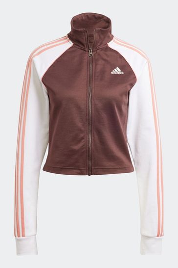 Adidas tracksuit brown sales