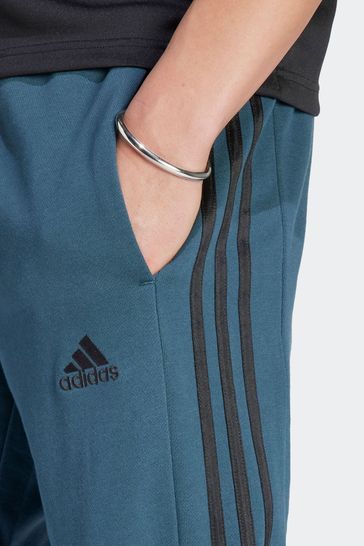 adidas Essentials 3-Stripes French Terry Cuffed Joggers - Blue