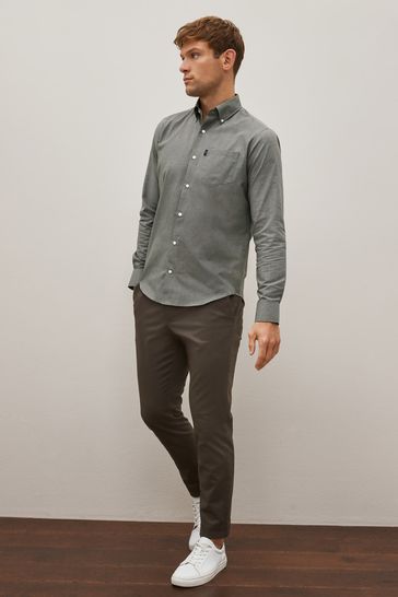 Buy Grey Marl Regular Fit Easy Iron Button Down Oxford Shirt from