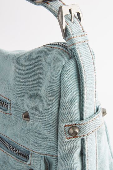 Buy Denim Blue Utility Stud Shoulder Bag from Next Luxembourg
