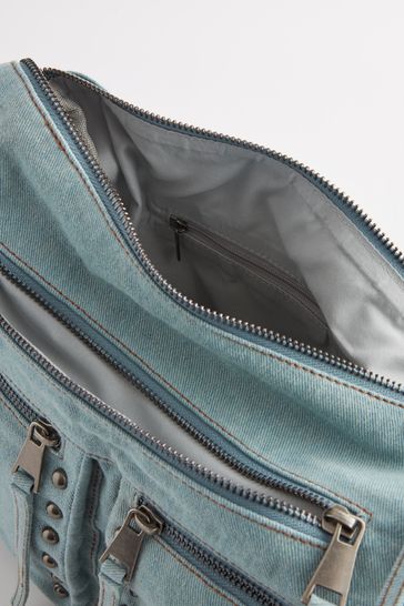 Blue shoulder outlet bag