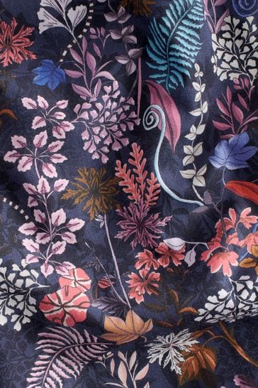 Navy Blue Floral Signature Made In Italy Texta Print Shirt