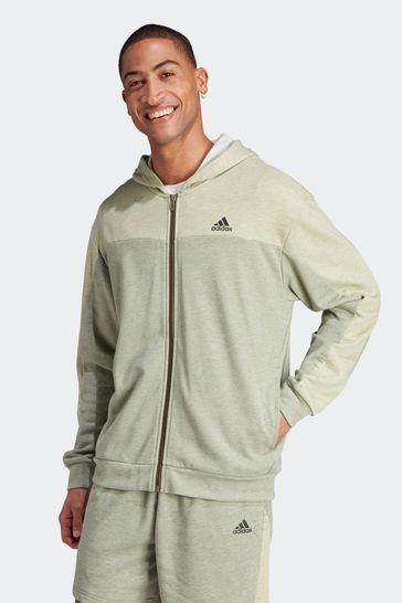 Adidas green shop zip hoodie