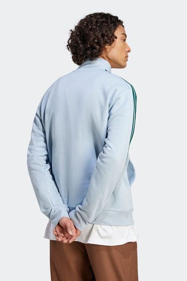 adidas Blue Sportswear Essentials Fleece 3 Stripes 1 4 Zip Sweatshirt