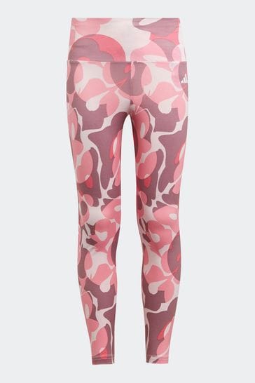 adidas Pink Sportswear Essentials Aeroready Seasonal Print High-Waist 7/8 Leggings Kids
