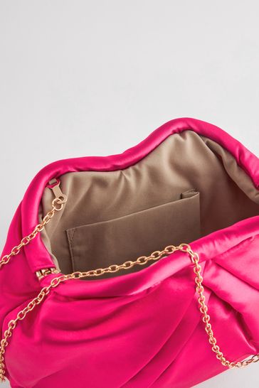 Pink best sale satin clutch