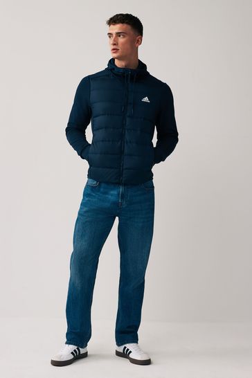 Adidas denim sales hooded jacket