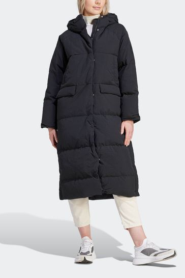 Adidas longline black top puffer jacket