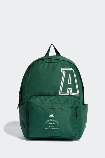 adidas Green Adult Classic Brand Love Initial Print Backpack