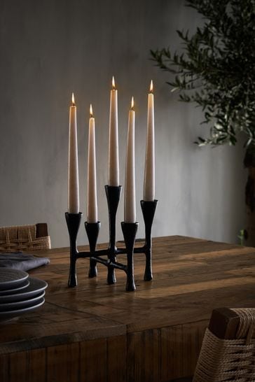 Black metal outlet candle holders