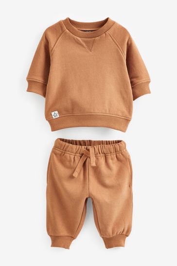 Tan Brown Sweatshirt and Joggers Oversized Soft Touch Jersey 3mths 7yrs