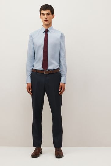 Blue shirt top white collar next