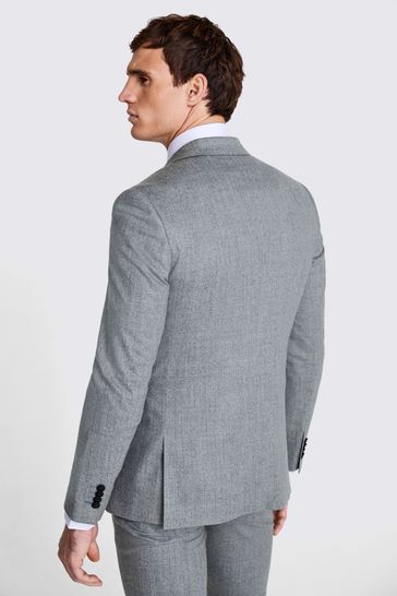 MOSS Slim Fit Grey Flannel Jacket
