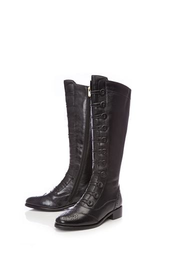 Button up 2025 knee high boots