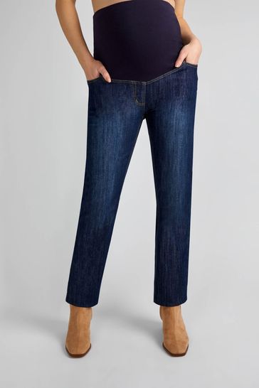 JoJo Maman Bébé Indigo Mid Wash Straight Leg Maternity Jeans