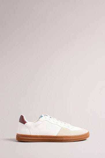 Ted Baker Barkerl White Leather And Suede Sneakers