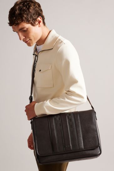 Ted baker black messenger bag deals