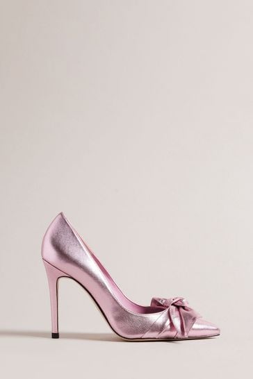 Ted Baker Lt-Pink Royal 100Mm Metallic Bow Court Shoes
