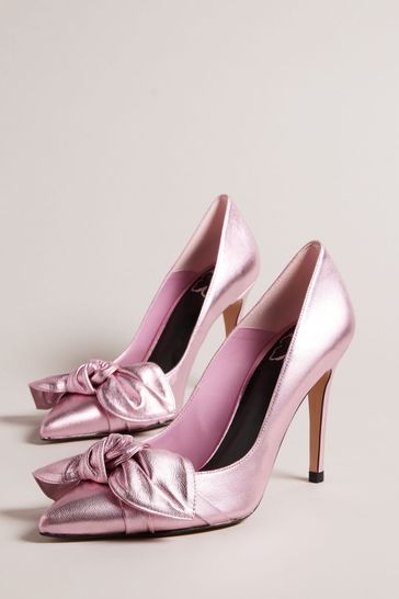 Ted baker pink velvet embellished heeled court shoes hotsell