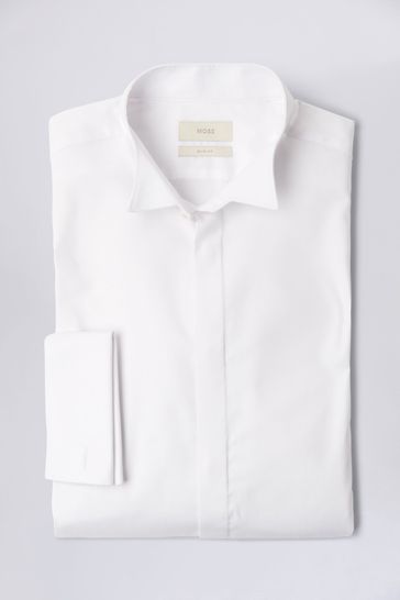 Slim fit tuxedo shirt wing sales collar