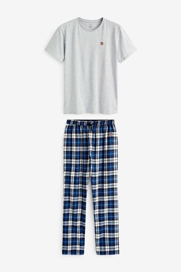 GANT Mens Blue Flannel Pyjama Set