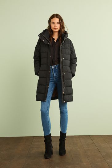 Buy Black Shower Resistant Hooded Padded Coat from Next Luxembourg