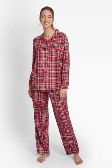JoJo Maman Bébé Red Tartan Maternity & Nursing Pyjama Set