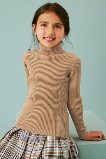 Buy Tan Brown Roll Neck Jumper 3 16yrs from Next Luxembourg