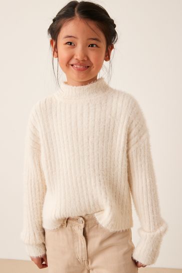 Buy Ecru Cream Funnel Neck Cosy Jumper 3 16yrs from Next Bahrain