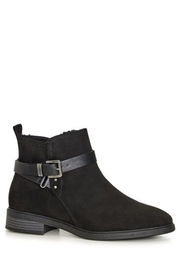Buy Evans Elsa Faux Fur Ankle Black Boots from Next Luxembourg