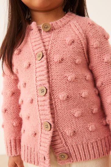 Buy Pink Chunky Knit Bobble Cardigan 3mths 10yrs from Next Latvia