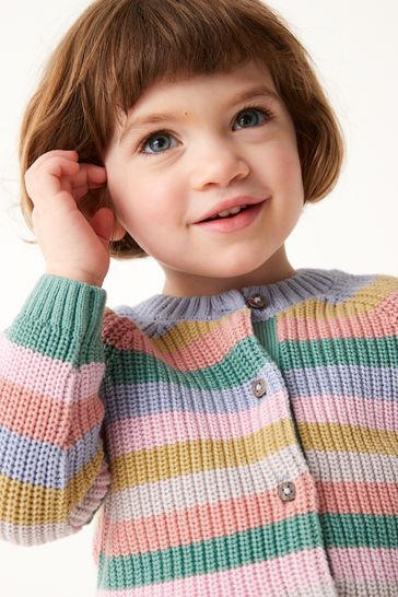 Buy Pastel Rainbow Stipe Cardigan 3mths 7yrs from Next Luxembourg