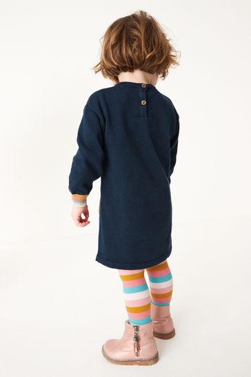 Buy Navy Blue Rainbow Jumper Dress Tights Set 3mths 7yrs from Next Luxembourg