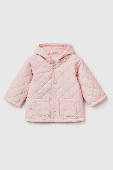 Buy Benetton Pink Quilted Hooded Coat from Next Ireland