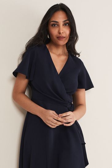 Phase eight blue wrap dress sales