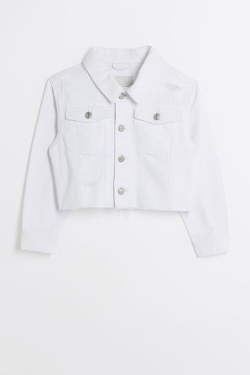 River island new arrivals white denim jacket