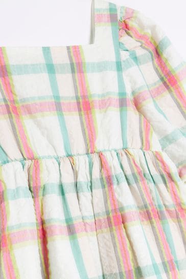 River Island Pink Girls Check Smock Dress