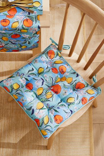 Buy Matthew Williamson Blue Citrus Grove Cotton Linen Blend Seat