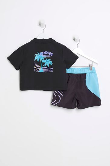 Boys black swim shirt new arrivals