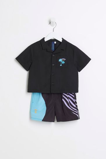 Boys black swim shirt best sale