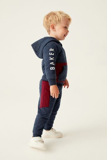 Baker by Ted Baker Navy Quilted Hoodie and Joggers Set